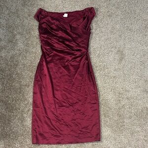 Elegant Burgundy Off-Shoulder Dress